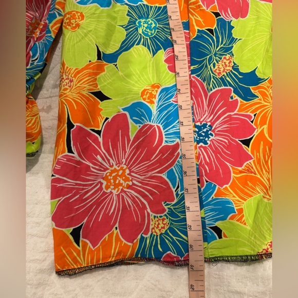 ASOS LUXE CURVE PEEKABOO FLARE SLEEVE SHIRT DRESS FLORAL bright - Picture 7 of 8